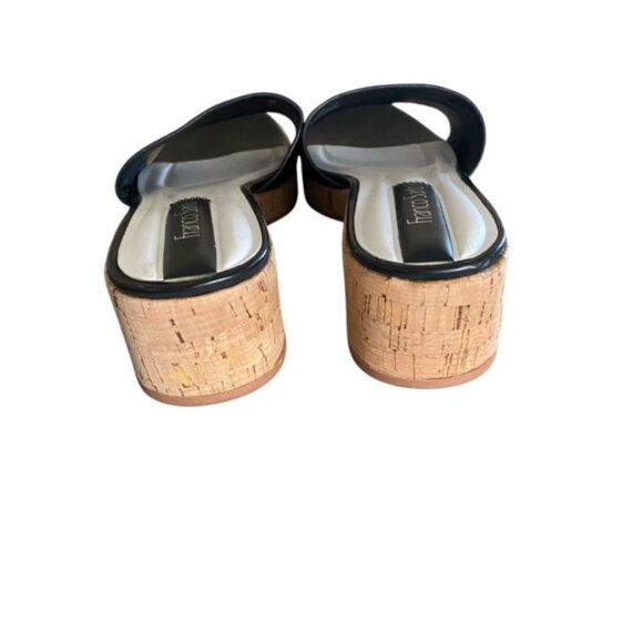 Franco Sarto Black Pony Slide Sandal 7 - Picture 4 of 7